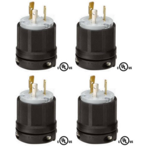 NEMA L5-20 Grounding Locking Plug, 20A 125V AC, 2 Pole 3 Wire, cUL Listed (6)