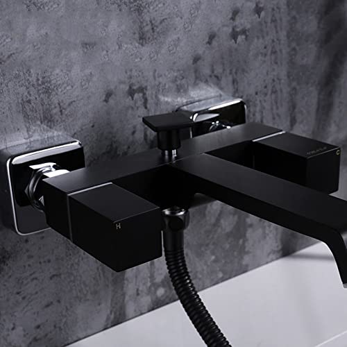 Mitigeur mural cascade noir mat robinet de baignoire durable