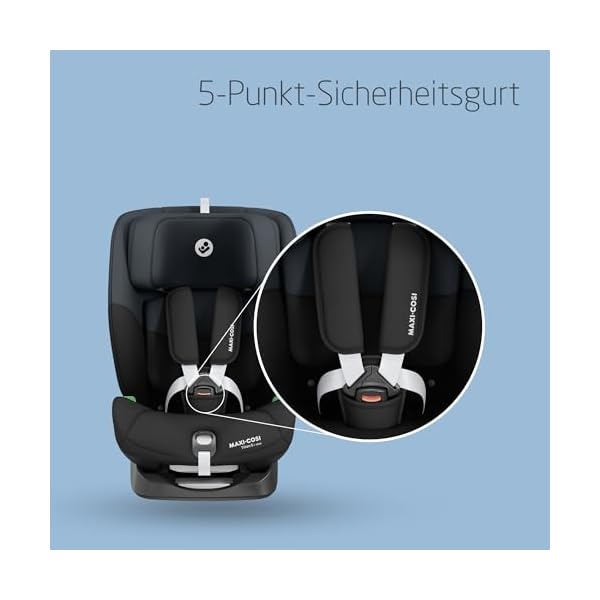 Maxi-Cosi Titan S i-Size, Mitwachsender Kindersitz, 15Monate–12Jahre (76–150cm), ISOFIX Kindersitz Auto, 5 Sitzpositionen, 13 Kopfstützenstufen, G-CELL-Schutz, 5-Punkt-Sicherheitsgurt, Tonal Black