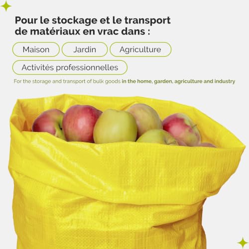 Garronda Sac de Transport Polypropylène 85x50 cm Lot de 5 GD-0161 Jaune – vue 4