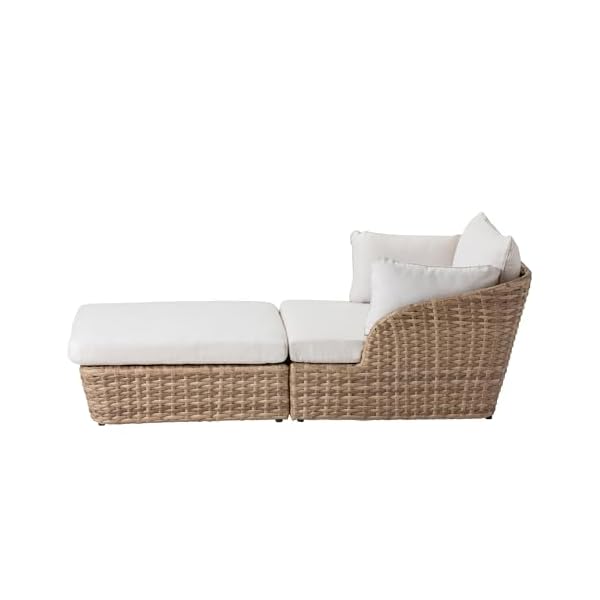 Dehner Gartenliege Tulum Set Braun/Weiß