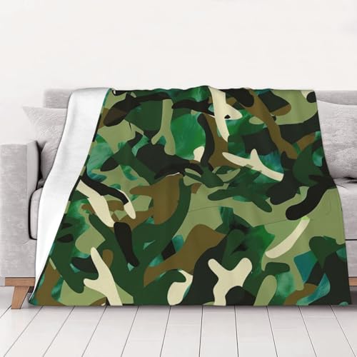 Couverture en flanelle camouflage 200x150 cm jeté de canapé chaud