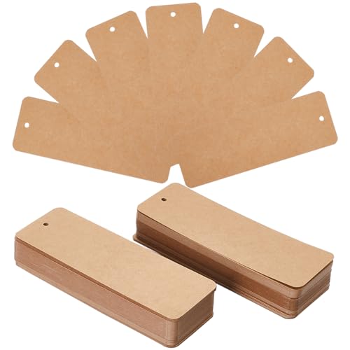 Marque-pages vierges kraft marron 150 unités étiquettes perforées