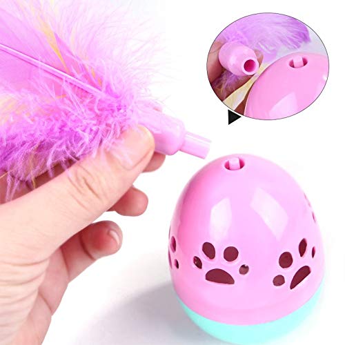 PETLICIOUS-MORE-Cat-Toy-Interactive-Rolly-Polly-Tumbler-with-Feather-Toy-Treat-Despensing-Toy-Kitten-Toys-Color-May-Vary