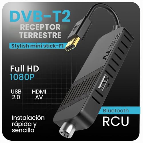 Miniatura 2 de Hd-Line Decodificador Digital Terrestre Dvb-T2 2024, Full Hd 1080p, Mando A Distancia Bluetooth, Oculto Detrás De La Tv, Pantalla Digital, H265 Hevc 10 Bits