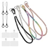 Jxiwfvl 4 PCS Luxury Diamond Phone Wrist Strap, Glitter Phone Strap Wrist Lanyard, 6.89 Inch Length Shiny Rhinestone Phones Chain for Keychain Wristlet Cell Phones Lanyards