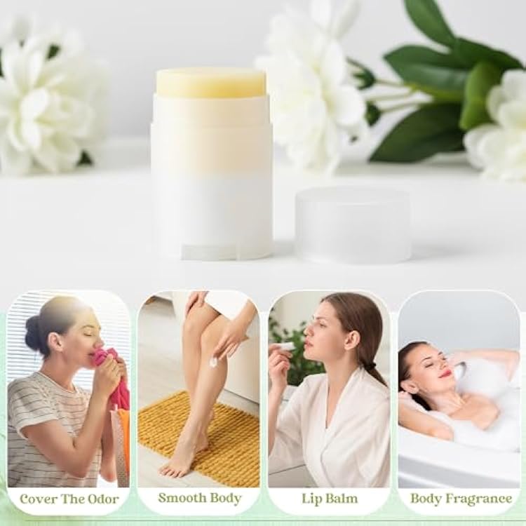 Teenyyou 50 Pack Transparent Empty Deodorant Containers, 30ml/1oz, Bottom Filling, Refillable Deodorant Tubes Lipstick Balm Tubes Twisted, Plastic Oval for Homemade DIY Aromatherapy, Balm, Lotion