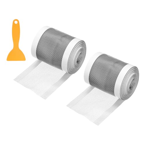 uxcell Disposable Shower Drain Cover Hair Catcher, 2.76in x 16.4ft Self Adhesive Mesh Hair Stopper with Removal Tool for Bathroom Kitchen Linear Drain