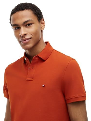 Image of Tommy Hilfiger Men's Short Sleeve Polo Shirts in Regular Fit With Stretch and Organic Pique Cotton