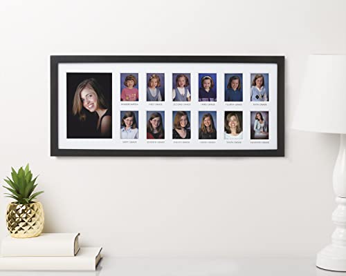 Pearhead School Days Graduation Frame, Celebrate Milestones By Sharing Photos From Kindergarten To Graduation, Graduation Party Decor, K-12 School Picture Frame, Wall Mount, 13 Photos #TOP2
