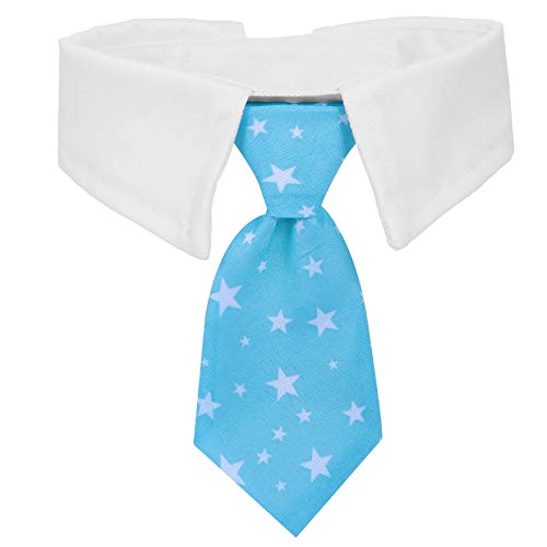 Cachorro de estimação vestido com coleira falsa gravata estrela de cinco pontas (CW12 azul)