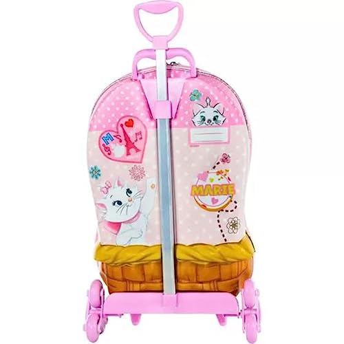 Mochila Rodinha Tripla Gata Marie 3d Maxtoy