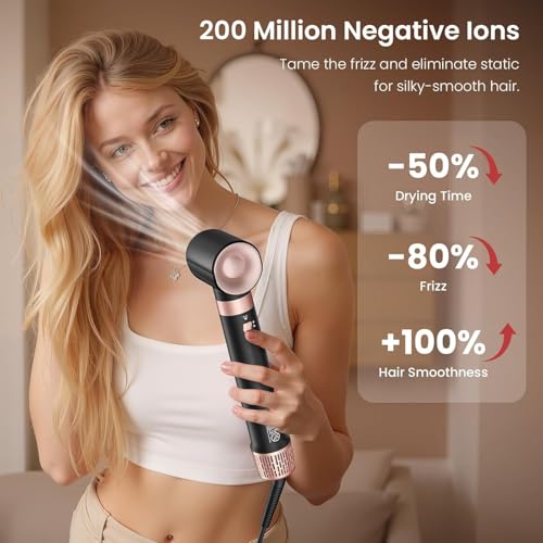 Image of MESCOMB Dual Voltage Hot Air Styler Wrap - 3 in 1 Hair Dryer Brush with Fast Drying Blow Dryer, Styling, Straightening & Volumizing with Travel Bag (100V-240V) Gift for Women (Black)