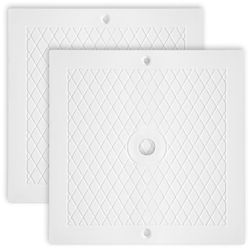 PeaceCode 10 Inch Pool Skimmer Lid Pool Skimmer Cover Compatible for Hayward SPX1082E SP1082 SP1083 SP1084 SP1085 SP1086 Square Heavy Duty Plastic Deck Cover for Inground Pools White 2 Pack