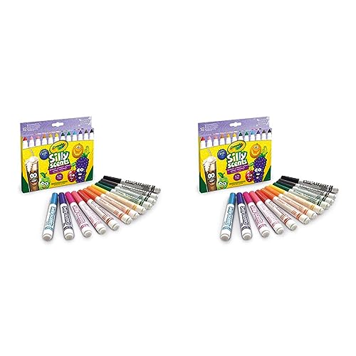 CRAYOLA Silly Scents Broadline Washable Markers - Assorted Colours (Pack of 24) | Unique Sweet Scents & Colours! | Ideal for Kids Aged 3+