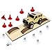 RCENJOY RC Wooden Bridge Simulation Obstacle Steep Slope with 20PCS Traffic Cones Roadblock RC Car Obstacle Set for LDARC X43 M58 1/43 Scale RC Crawer Car Accessories