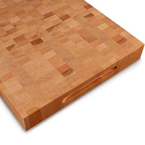 Consdan Cutting Board, Usa Grown Hardwood, Butcher Block Hard Maple With Invisible Inner Handle, Prefinished With Food-Grade Oil, Suitable For Kitchen End Grain, 2-1/4" Thick, 20" L X 15" W #TOP6