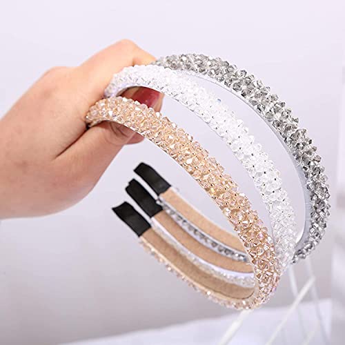 Ruihfas Fashion Sparkle 4 Rows Crystal Rhinestone Headbands Beaded Hair Hoop Band (Green) #TOP6