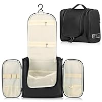 Boic Beauty Case Da Viaggio Uomo, Trousse Da Viaggio, Beauty Case Donna, Beauty Uomo Da Viaggio Con Gancio, Beauty Da Viaggio, Borsa Da Bagno Da Viaggio Per Toilette Accessori (Nero)