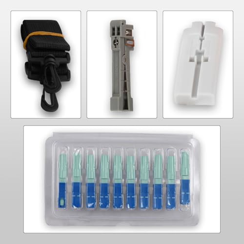 Optical Fiber ToolKit JFH-63D FTTH Loss Tester Kit Optical Power Meter OPM-22 + Visual Fault Locator VFL-22M+Miller Stripper+Fiber Cleaver FC-6S+Kevlar Scissors KS-K2+50pieces SC UPC Fast Connectors