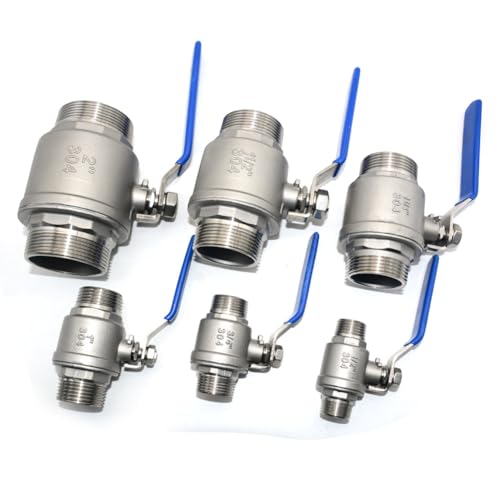 Megairon Stainless Steel 304 Full Port Ball Valve with Blue Vinyl Handle, NPT Male x Male Thread Shut Off Ball Valve,Heavy Duty for Water,Oil,and Gas (1'') by Megairon - Image 6