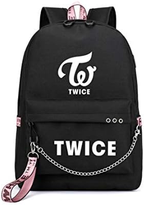 YDYD Kpop Backpack set Canvas Messenger bag Schoolbag Shoulder Handbag … (Twice UBScharging)