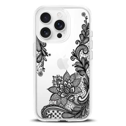 Jolie coque iPhone 15 Pro avec fleurs idée cadeau idéal pour filles et femmes