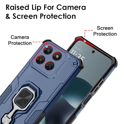 Image of TheGiftKart Tough Armor Bumper Back Case Cover for Motorola Moto G Max 5G | Ring Holder & Kickstand in-Built | 360 Degree Protection Back Case Cover for Motorola G Max 5G (PC & TPU, Blue)