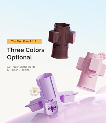 Image of MelodySusie GelCarousel for Nail Polish Bottle Holder and Nail Art Tools Organizer, 360 Rotating Storage Container with 3Pcs Detachable Silcone Gel Polish Holder, Brown(Only Box)
