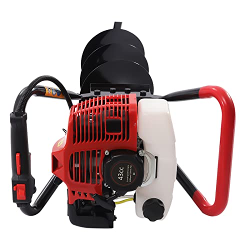 43CC 2-Stroke Gas Powered Earth Auger Post Hole Digger with 8" Drill, 1.7HP Hole Digging Machine Auger Spiral Drill Bit Borer Fence Ground Drill for Garden & Lawn Digging Planting Drilling - Image 6