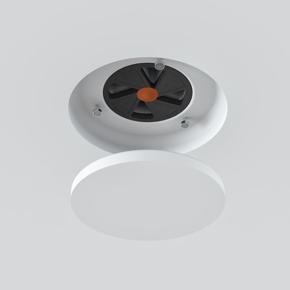 RONDO-150 - Rahmenlose Runder Lüftungsauslass - Tellerventil 150 mm mit Magnet - Lackierbarer Diffusor 6" - Fast Unauffällig, Modernes Design und Leicht an die Inneneinrichtung Anpassbar