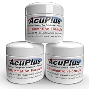 AcuPlus Advanced Topical Pain Relief Cream – Soothe Muscle and Joint Pain, Fast-Acting Formula with Natural Ingredients, Anti-Inflammatory Cream, 4oz Jar (Pack of 3)