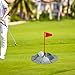 FytStycale Practice Putting Cup Putter Training Aid Flagstick Golf Supplies Putting Hole Disc for Yard, Red Flag