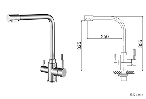 Filtre à eau robinet de cuisine 3 voies contre le goût de chlore - 2