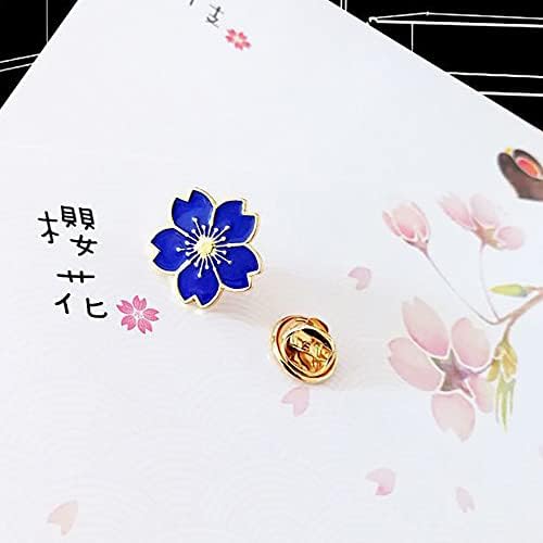 5 Pieces Cute Sakura Brooch, Cherry Blossom Pin Flower Brooch Coat Collar Badge Clothing Bag Accessory for Women Men Girls Boys