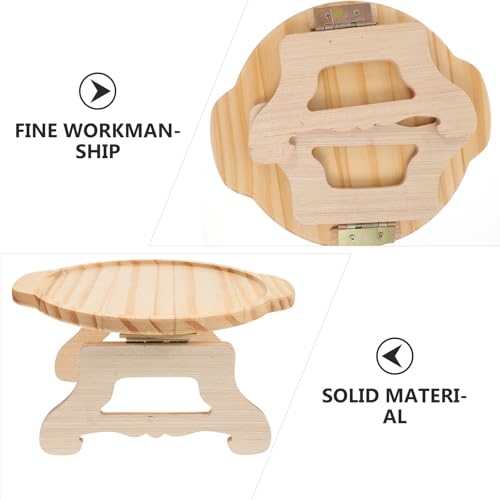 Mesa de sofá redonda con patas plegables y antideslizante 5