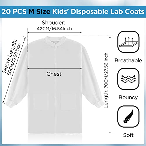 Batas desechables blancas para niños talla mediana miniatura 2