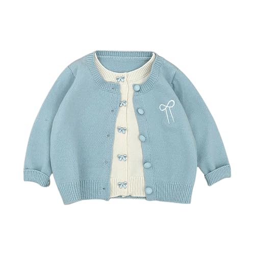 Toddler Knit Cardigan Buttons Down Open Front Lightweight School Uniform Sweater Kids Girls Cute Soft Knitwear Jackets