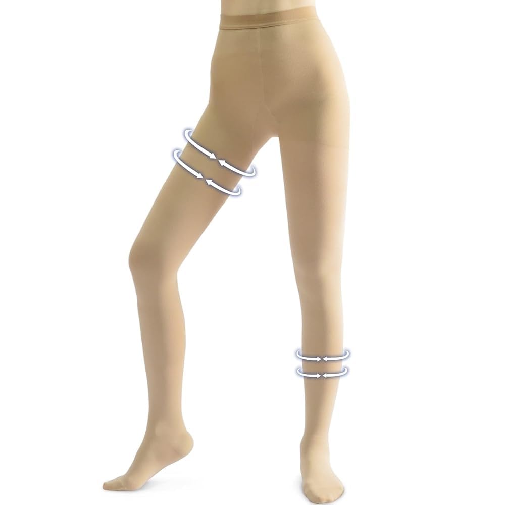 beister Compression Pantyhose, 20-30 mmHg Closed Toe Waist-High Tights