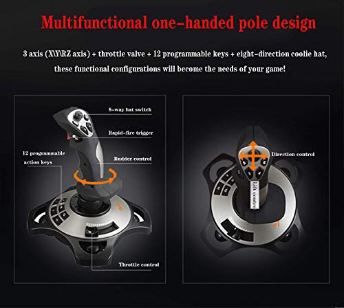 PXN Flight simulator controls 2113 pc flight joystick controls with Vibration Function and Throttle Controls Wired Flight Stick for PC Windows XP/VISTA/7/8/10/Computer/Laptop(PC only) by PXN - Image 5