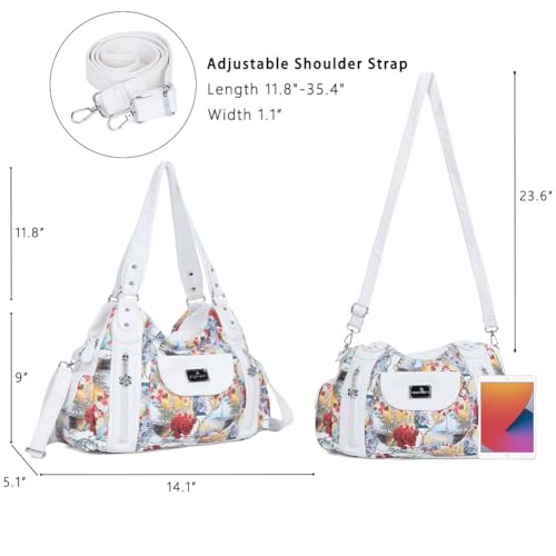Image of Angel Kiss Purses for Women, Large Shoulder Bag Hobo Tote Purse Mutipocket Faux Leather Satchel Hobo Purse
