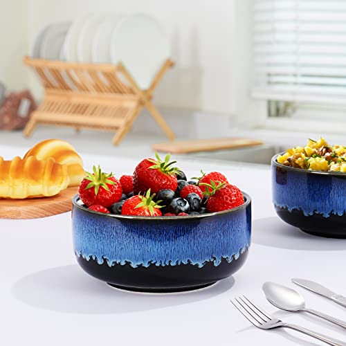Soup Cereal Bowls Set of 4, HLUKANA 32 Ounce Ceramic Bowls Set, Great Cereal Bowls, Salad, Rice, Pasta or Soup Bowls, Large Capacity, Microwavable Ceramic Bowls, Heat and Cold Resistant Porcelain - Thumbnail 5