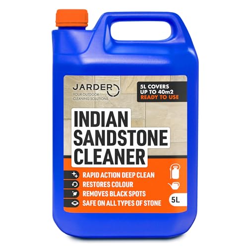Jarder Indian Sandstone Cleaner 5L Removes Dirt Grime Algae Mould and Black Spots Restores Colour Safe on All Stone Types