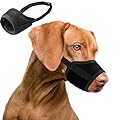 Large Dog Muzzle, Adjustable 22-28cm – Soft & Breathable for German Shepherd, Medium Dogs | Secure Hook & Loop, Prevents Biting, Barking | Allows Panting, Drinking - (L Black)