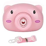 JAD Machine à Bulles Automatique Rose, Fille Enfants Coeur Mignon caméra Cartoon, Maker Automatique extérieur Cadeau pour Les Jouets vêtements de fête