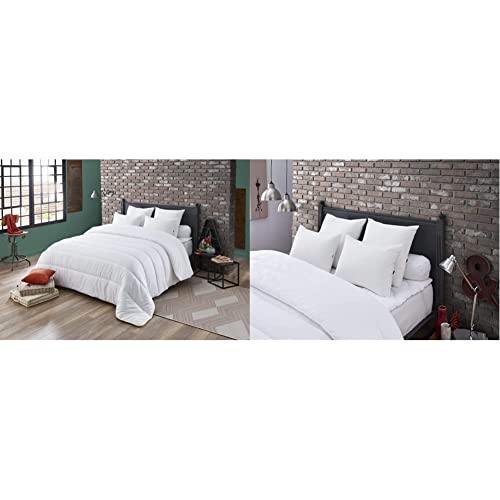 DODO | Couette Légère Ecoresponsable 220x240 | pour lit 2 Personnes | Fabriqué en France | Couette Arizona Ultra Douce & Oreiller Ultra Gonflant 60x60 | Confort Moelleux | Lavable en Machine à 40°c