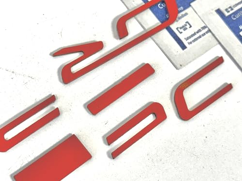 Image of Red Dashboard or Rear Bumper Letters Inserts Compatible with Cor Vette C6 2005-2012 ABS Plastic Not Decals