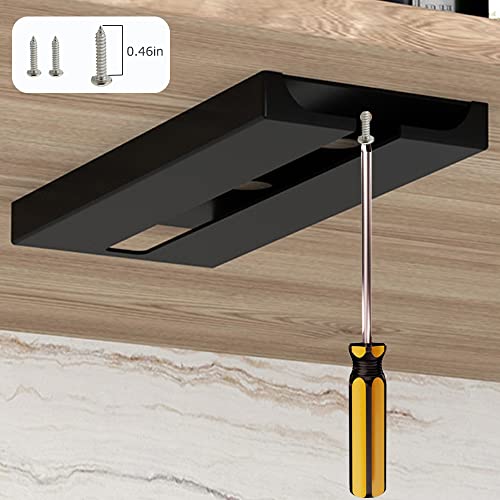 Jamend Clxp 1 Pcs Black Plastic Wine Glass Rack With Screws, Under Cabinet Wine Glass Holder, Glasses Storage Hanger Bar Kitchen Wine Glasses Organizer. (Black) #TOP4