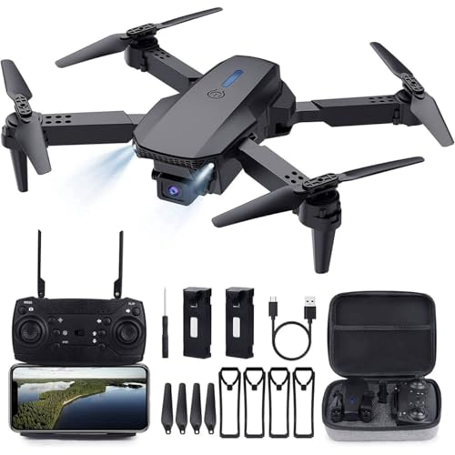 Image of dRoNe wItH hD DuAl cAmErA BrUsHlEsS MoToR, oNe cLiCk tAkEoFf /lAnDiNg FlIp rOlLiNg gEsTuRe cOnTrOl wI-Fi cAmErA ReMoTe cOnTrOl -X DrOnE (E88)