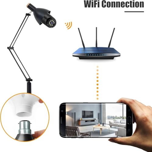 Image of TP PLUS 3MP WiFi Light Bulb Camera for Home Indoor | 360 View | Full HD | Color Night Vision | Motion Detection | Two (Black Light)